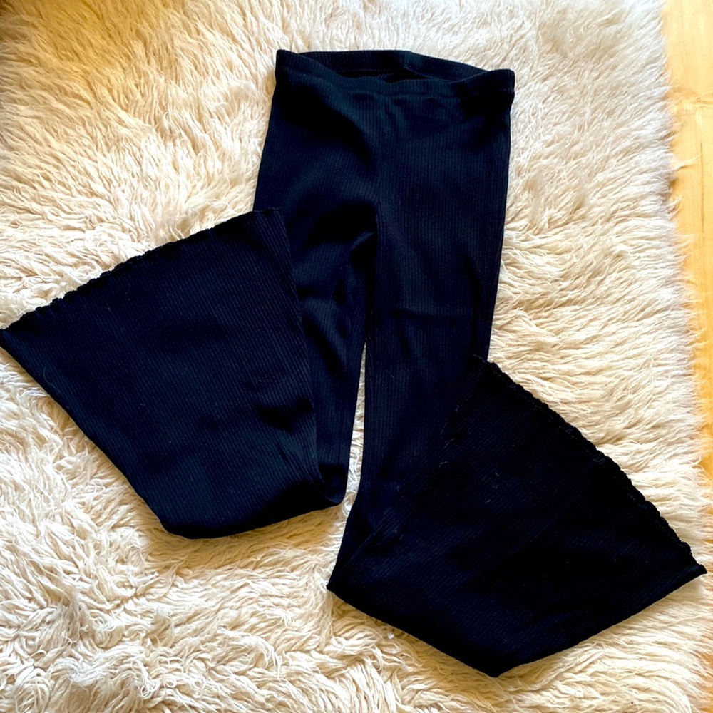 Aerie Kick-It Ribbed High Waisted Super Flare Pant M